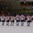 Korea lines up for the anthem after 7-1 win over the Netherlands. Photo: Thijs de Witte